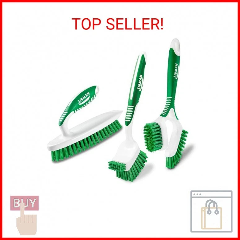 Libman Heavy Duty Scrub Brush Kit – Household Cleaning Brushes for Tub & Tiles