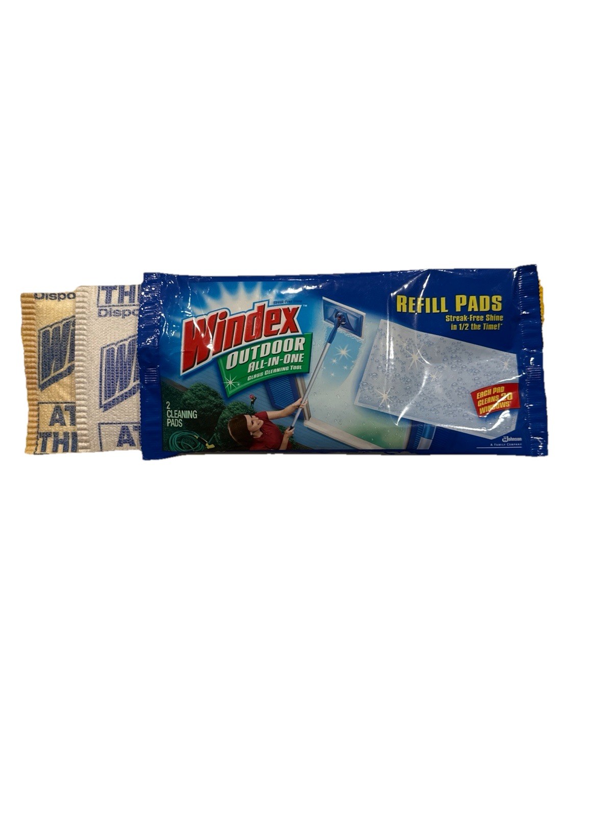 Windex Outdoor Refill Window Cleaning Open Package 2 Pads