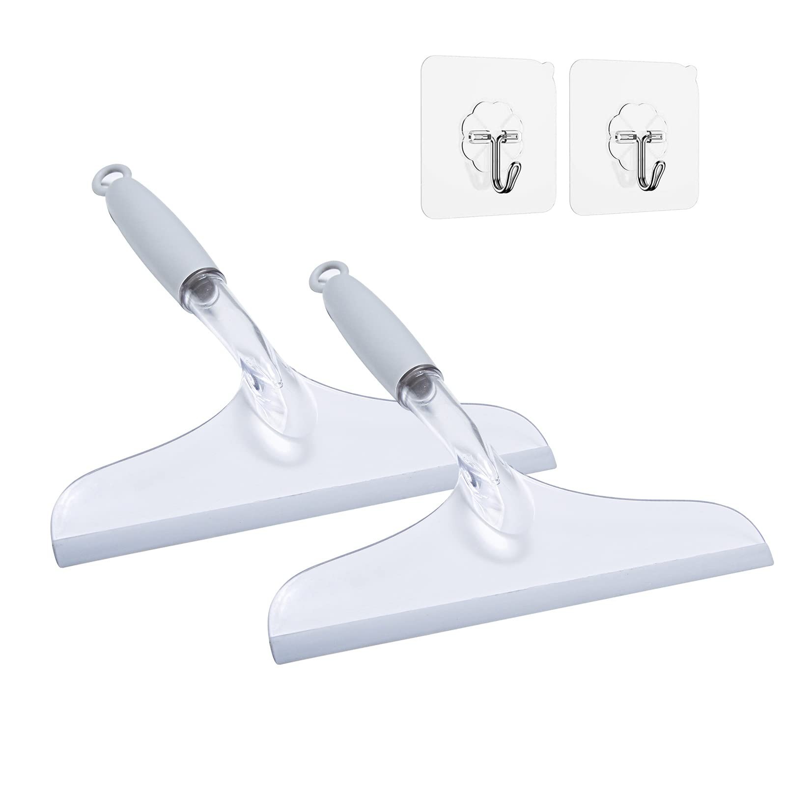10” Shower Squeegee – Rubber Water Wiper for Glass, Tile & Mirror – 2 Pack