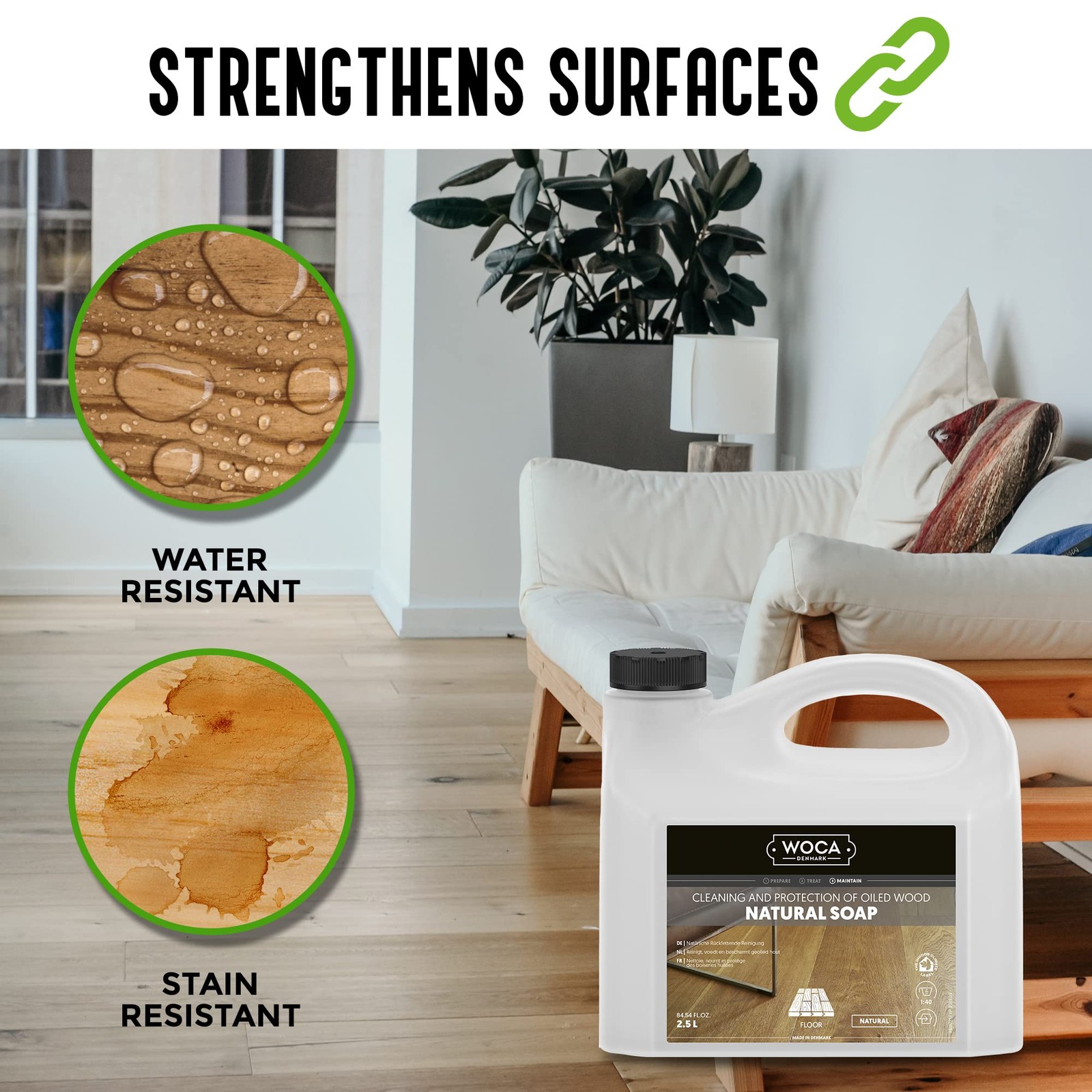 Natural Soap, White |1L| – Concentrated Wood Cleaner for oil finished hardwoo…