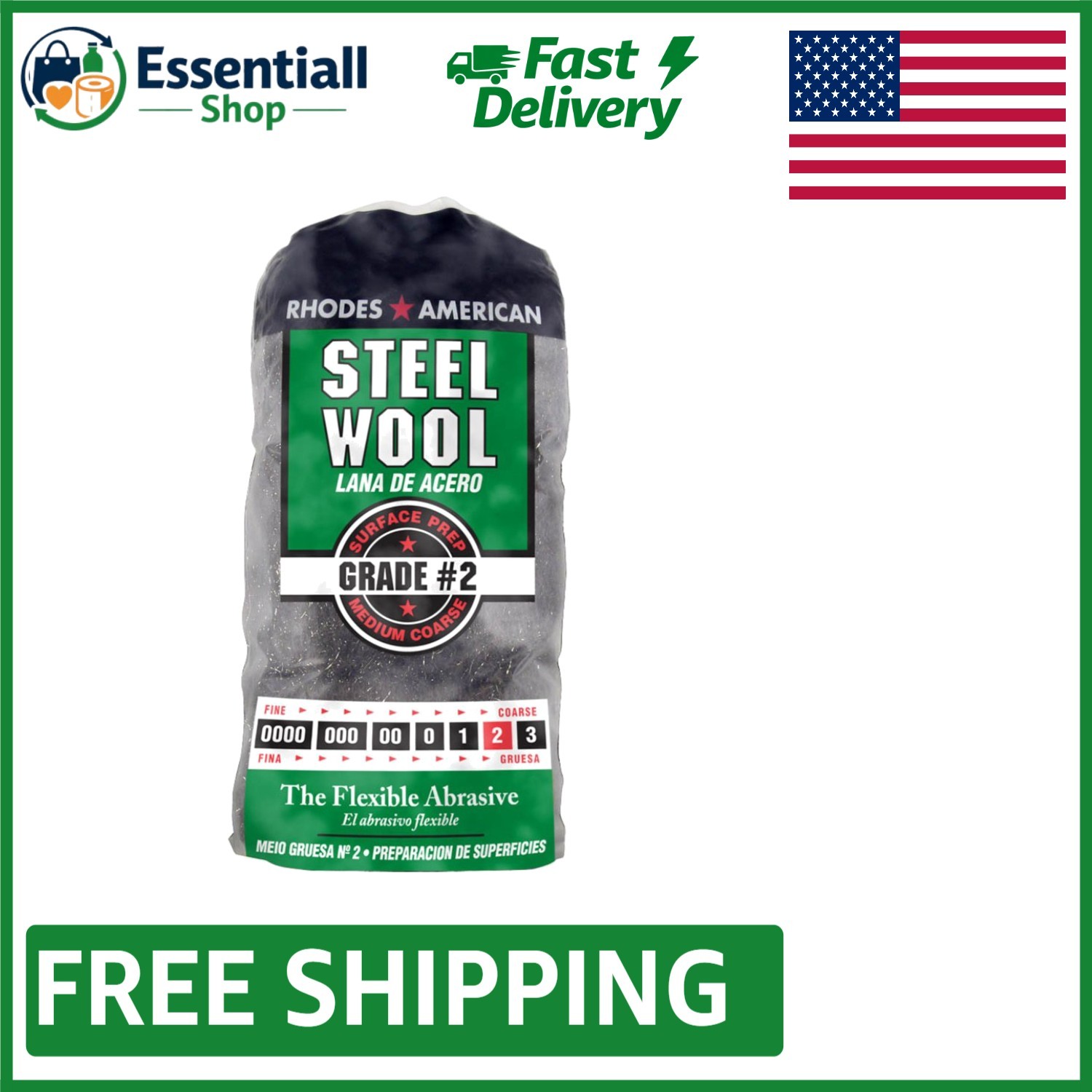 Flexible 12-Pad Medium Coarse Steel Wool – Ideal for Cleaning and Surface Prep