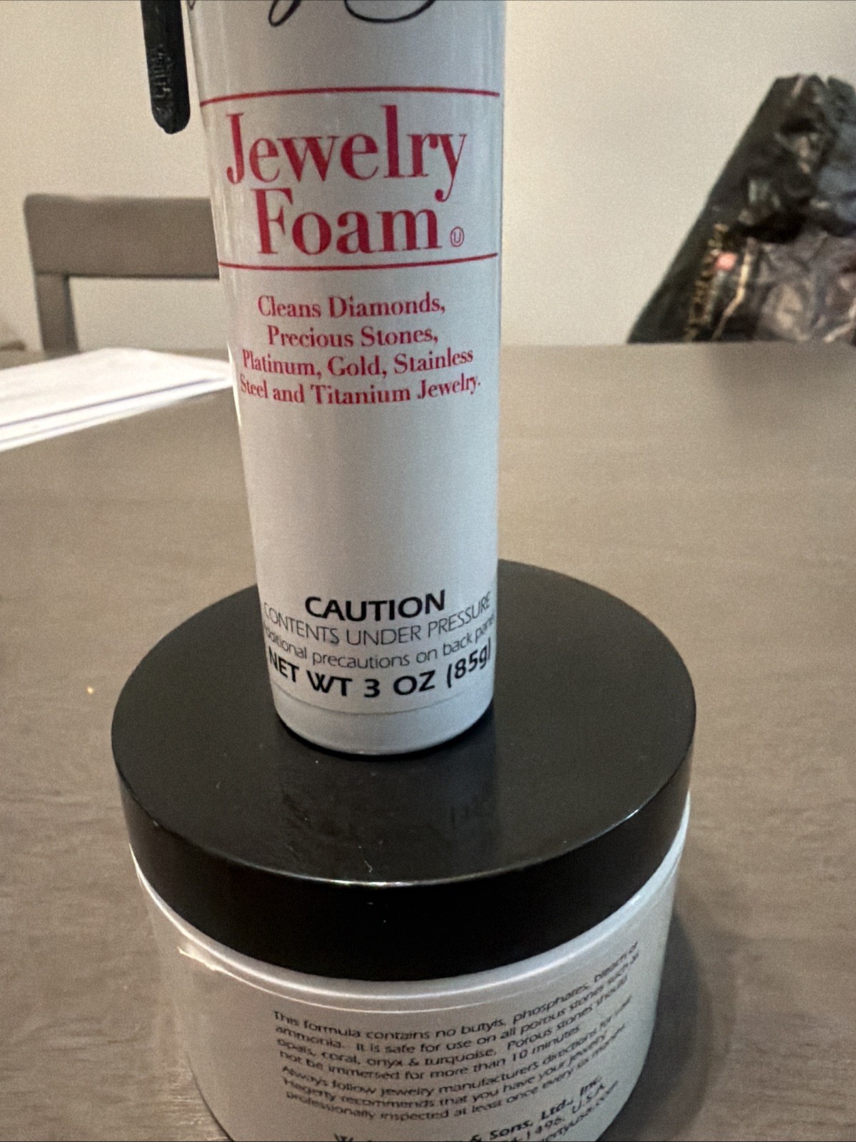 W. J. Hagerty Jewelry Foam 3 Oz Brush Aerosol Diamonds Gold Platinum Cleaner