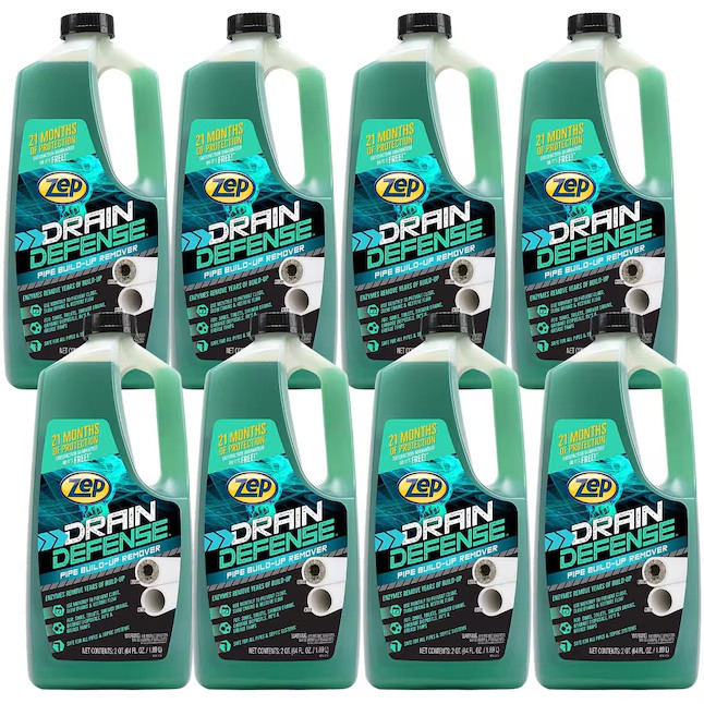 Zep Drain Defense Pipe Build-up Remover 8 -Pack 64 Fluid ounce(s) Drain Cleaner
