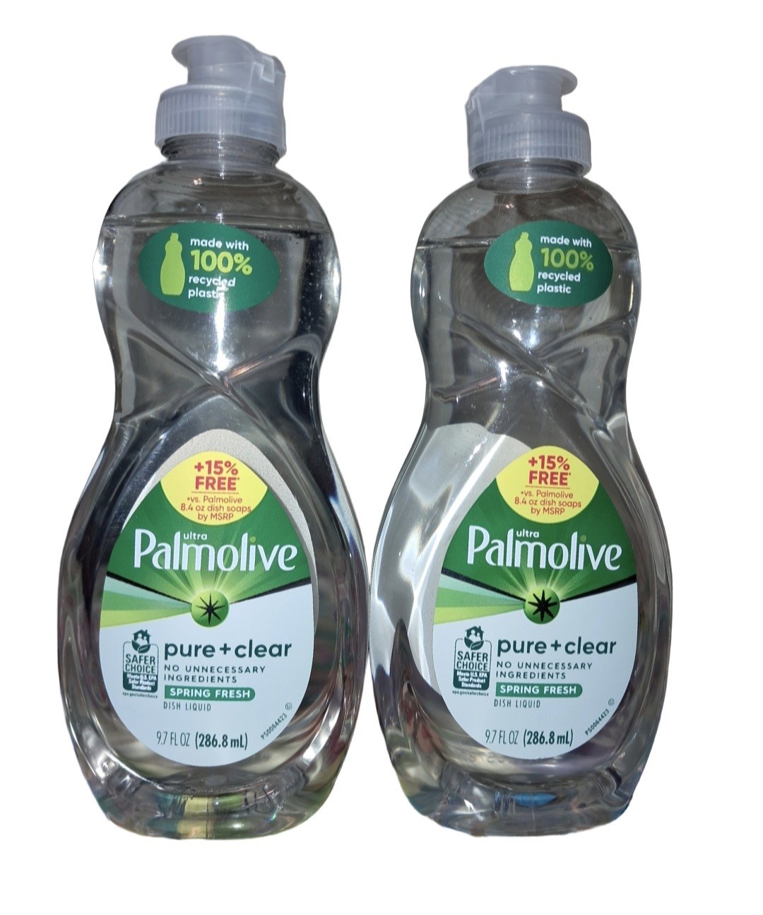 💚 PALMOLIVE 💚 (2-PACK) 9.7 Fl. Oz. 🫧 ●PURE + CLEAR● 🫧 Dishwashing Liquid 🫧.