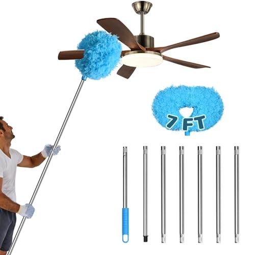 Adjustable Ceiling Fan Cleaner Duster with Extension Pole – 7FT Dusting Tool for