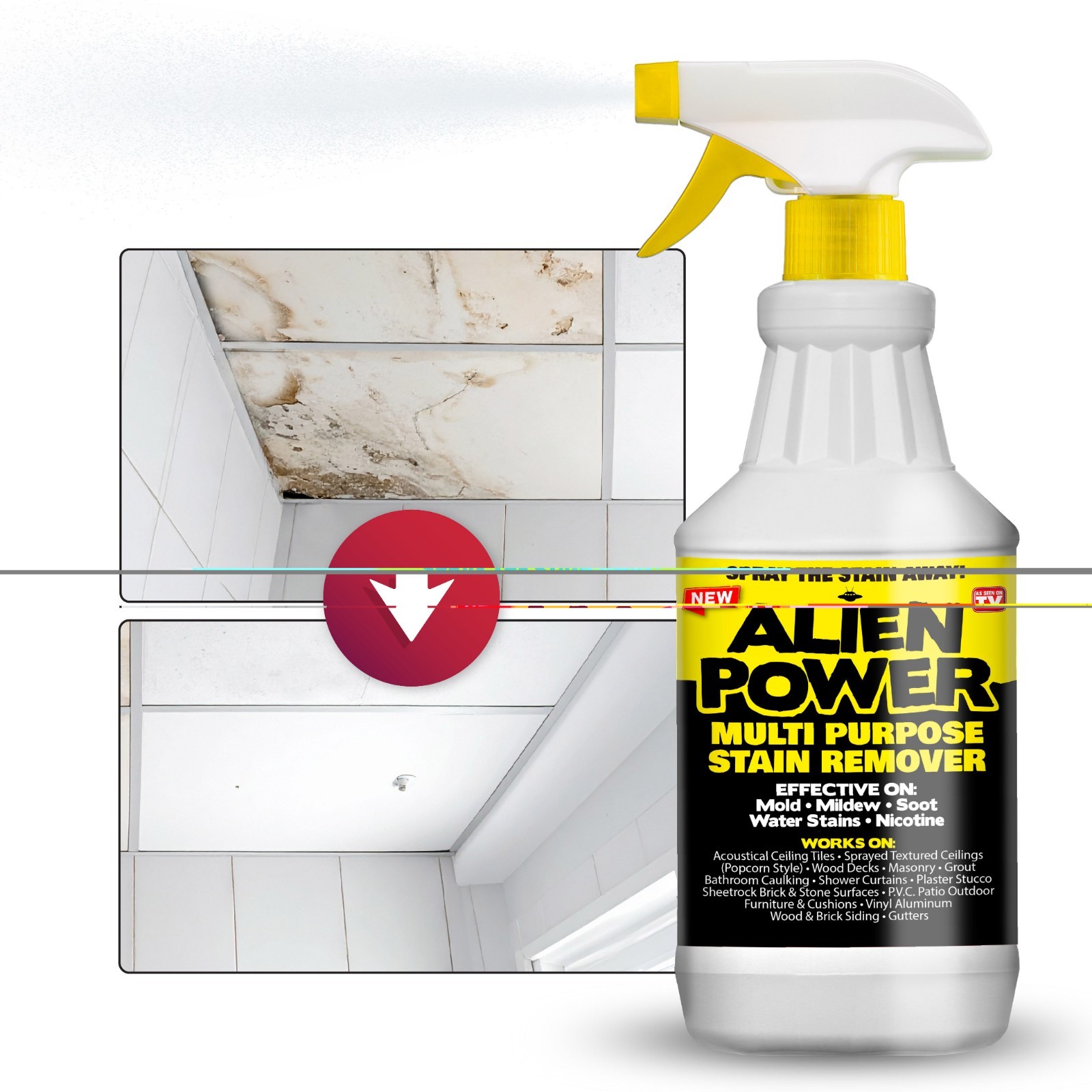 Alien Power Multi Purpose Stain Remover 24oz Spray Mold Mildew Cleaner USA…