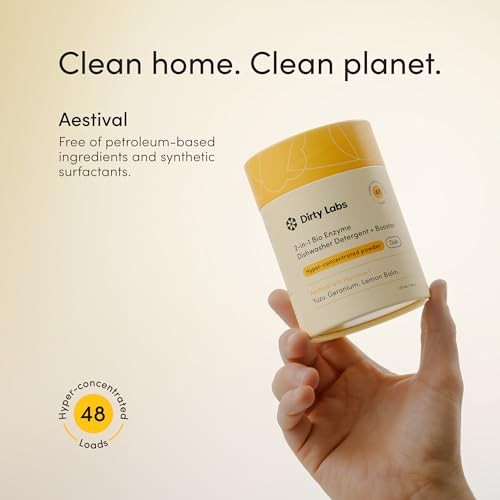 Dirty Labs Dishwasher Detergent & Booster, Aestival Scent, 48 Loads, Biobased