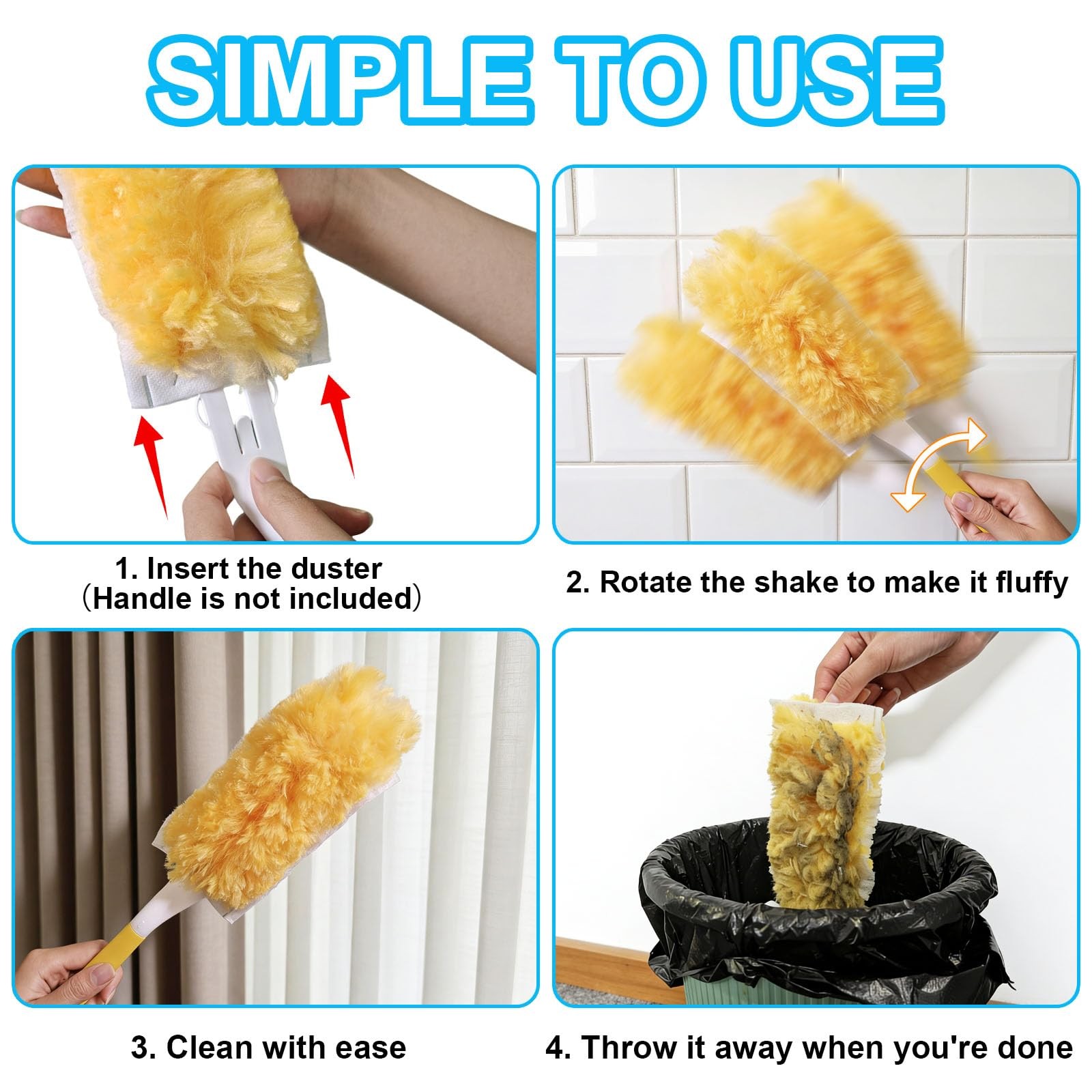 20 Pack Heavy Duty Duster Refills for Swiffer, MultiSurface 360° Disposable D…