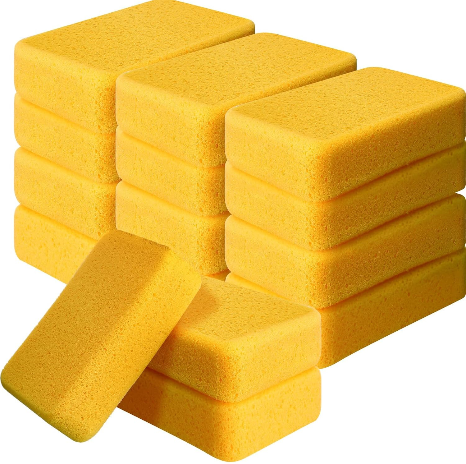 12 Pcs Large Sponges Bulk 7.5 X 5.5 X 1.9 Inch Grouting Car Wash Foam Cleaning a