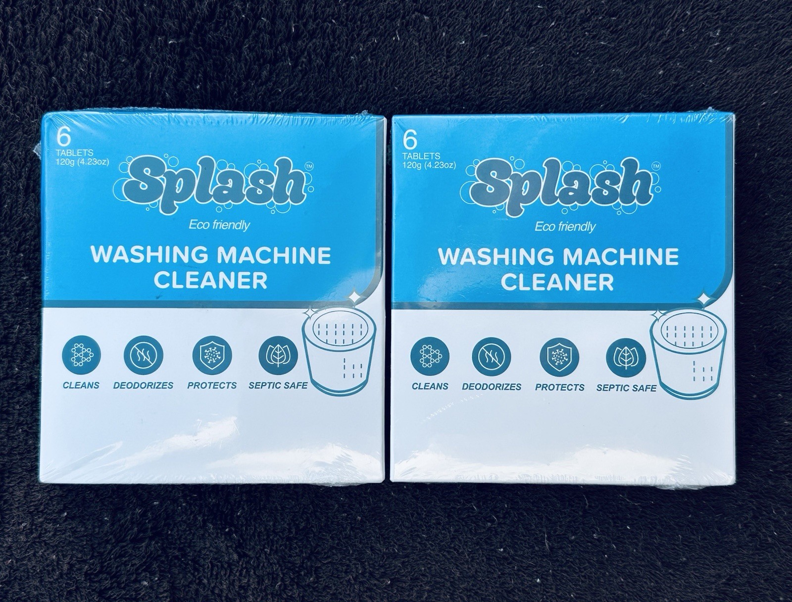 Lot of 2 ~ Splash Spotless Washing Machine Cleaner Tablets Deep Cleaning Formula