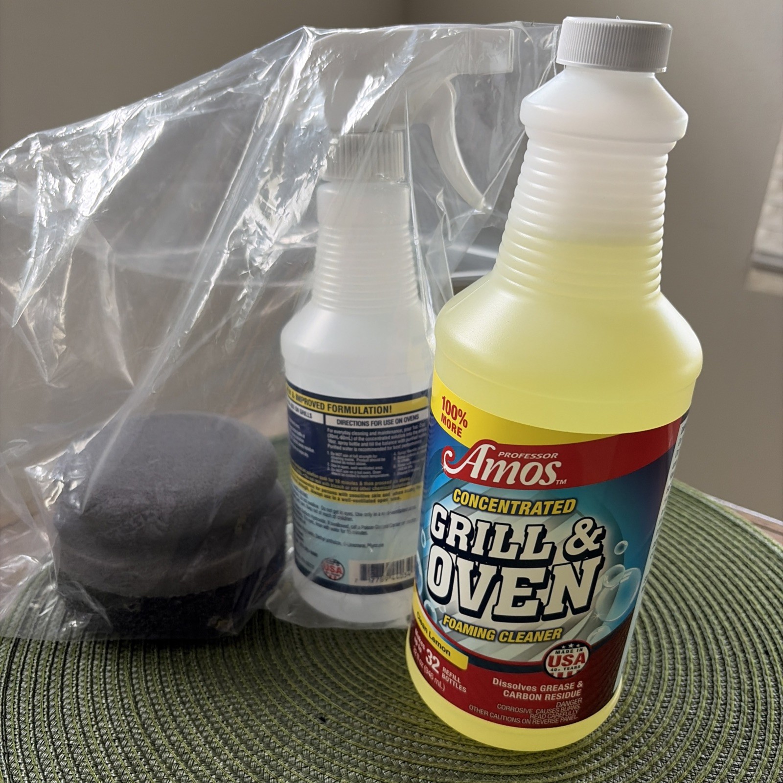 Professor Amos Concentrated Grill & Oven Foaming Cleaner kit 32 oz Clean Lemon
