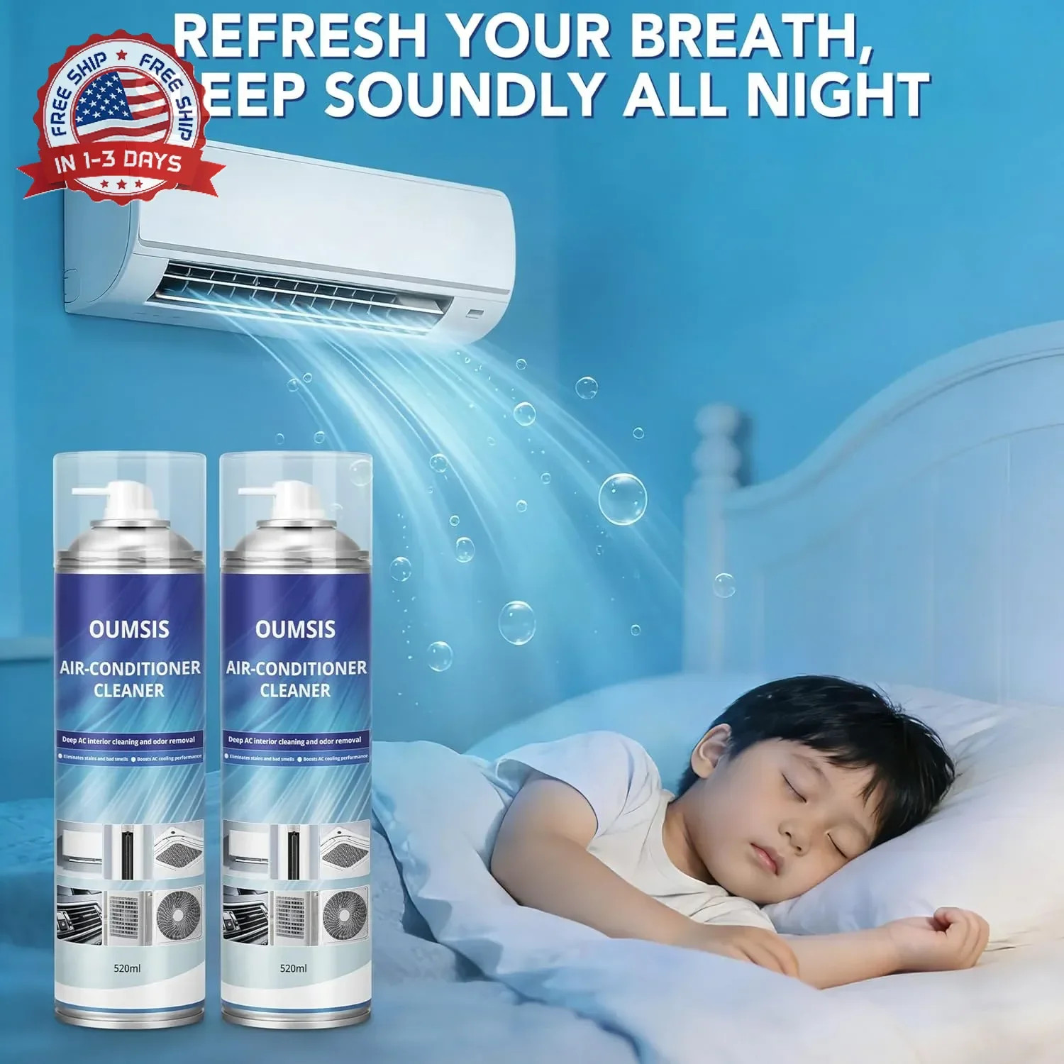 Air Conditioner Cleaner, Professional Cleaner Foam Spray, Foaming Coil Cleaners