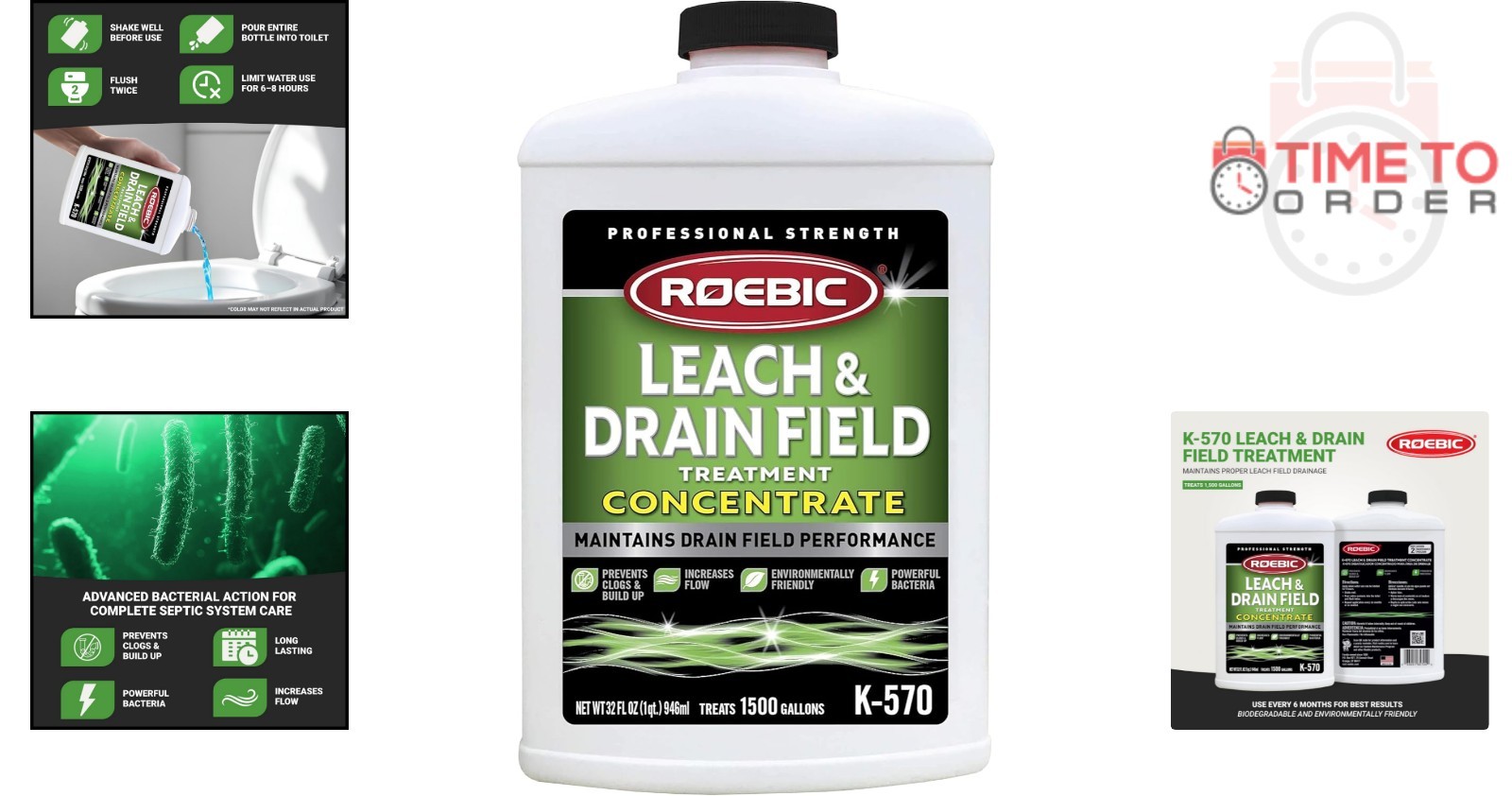 Drain Field Opener Concentrate 32oz Clogs Buildup Septic Tank Bacteria