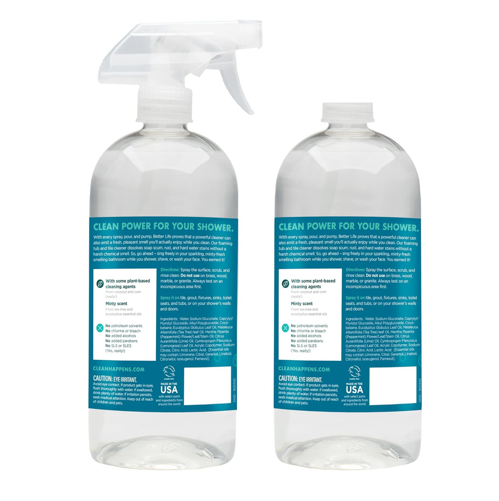 Better Life Natural Tub and Tile Cleaner Tea Tree 32 Fl Oz Pack 2