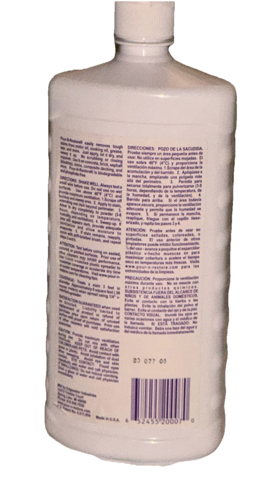 Pour-N-Restore Oil Stain Remover 32oz -Concrete & Driveway Cleaner -Rare Formula