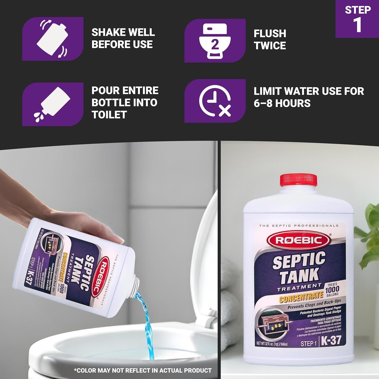 Complete Septic Care Kit 4 Quarts: Unscented, Non-Toxic, Prevents System Failure