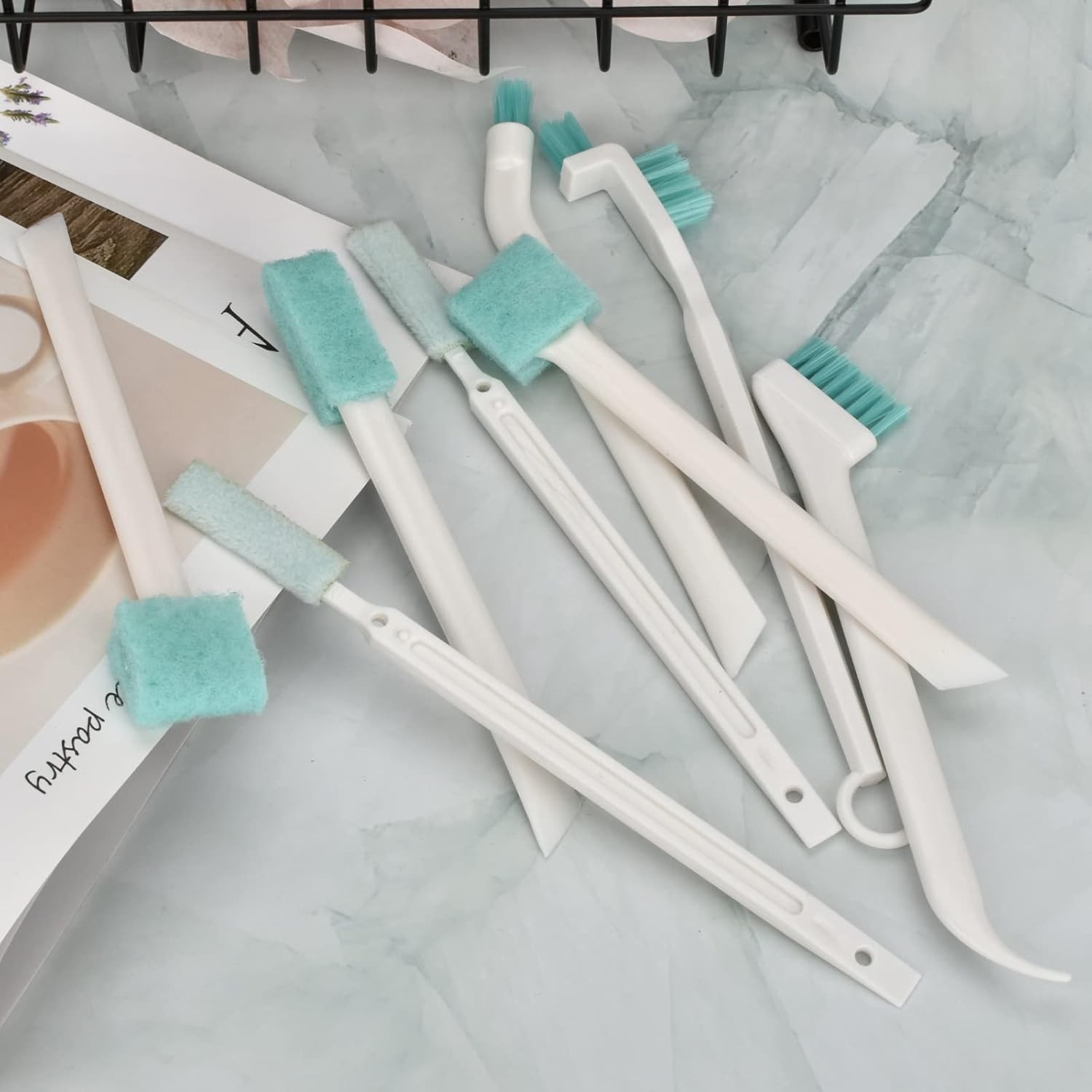 8pc Deep Detail Cleaning Brush Set Crevice Tool Kit for Keyboard Window Gap Sink