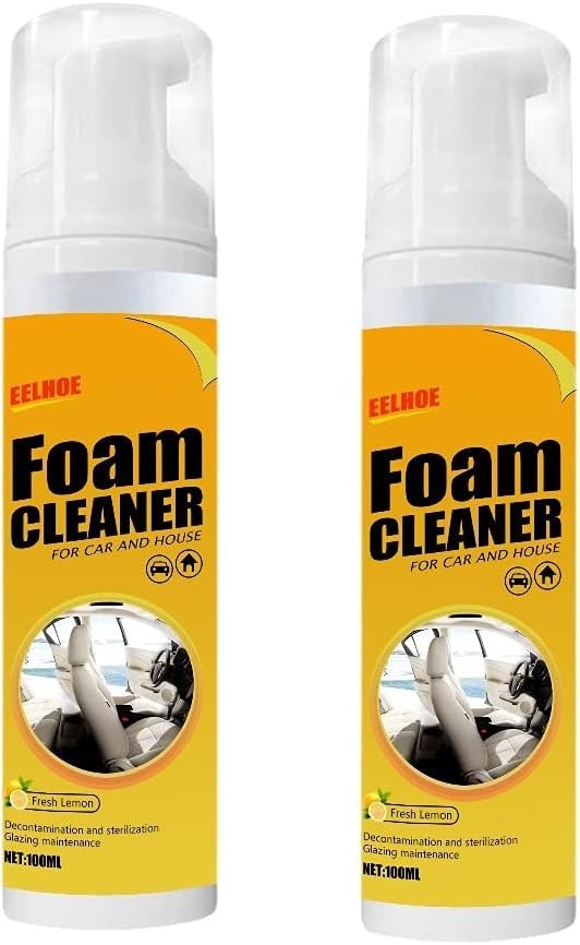 2Pcs 100ml Lemon Scent Foam Cleaner Spray for Car & House, All-Purpose