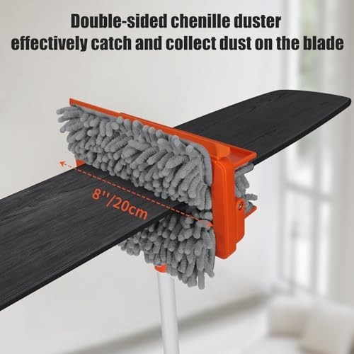 Ceiling Fan Cleaner Duster with 62.5″ Extendable Handle, Reusable Chenille & Mic