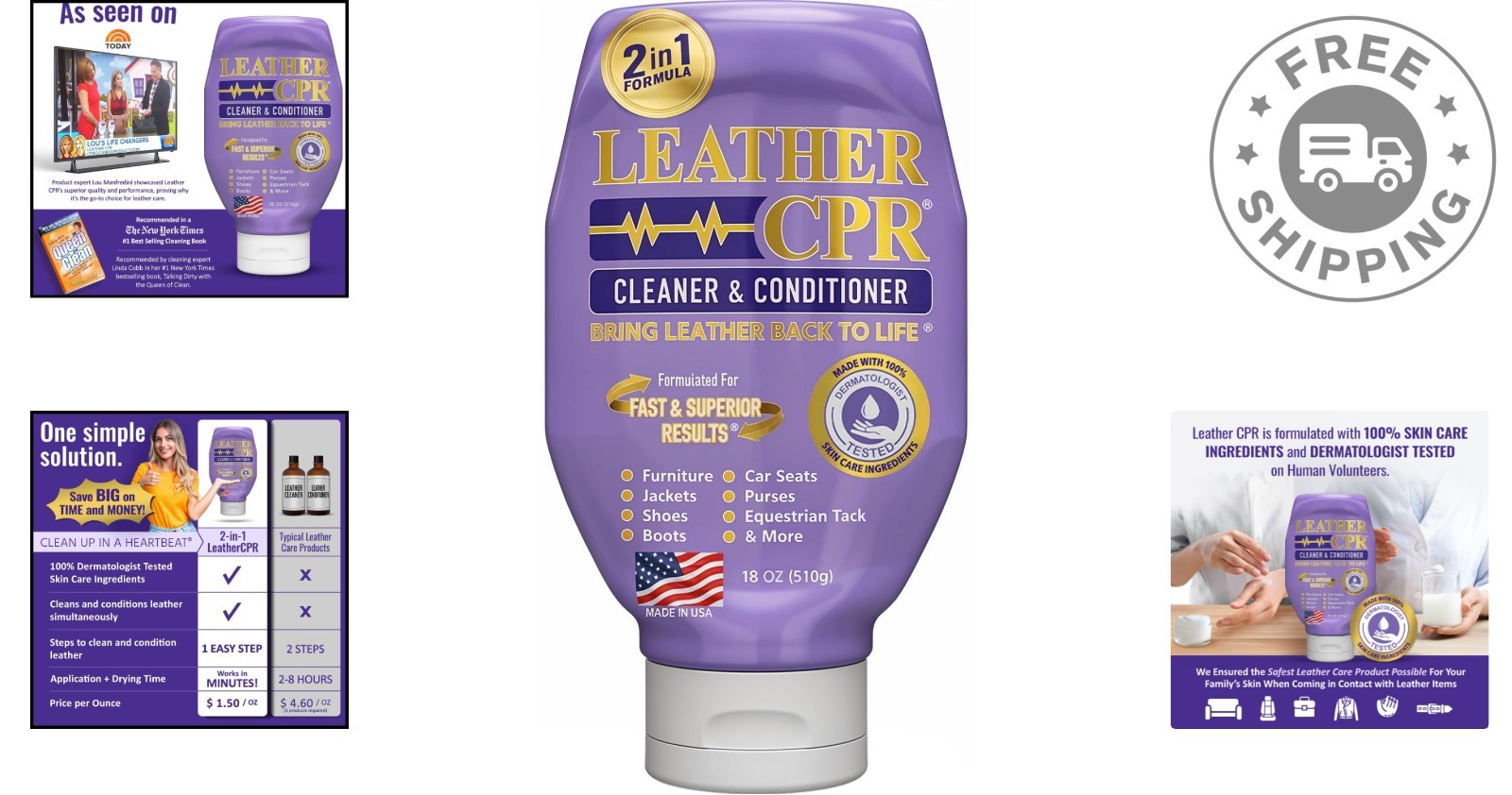 Cruelty-Free 18oz Leather Cleaner and Conditioner for Furniture & Accessories