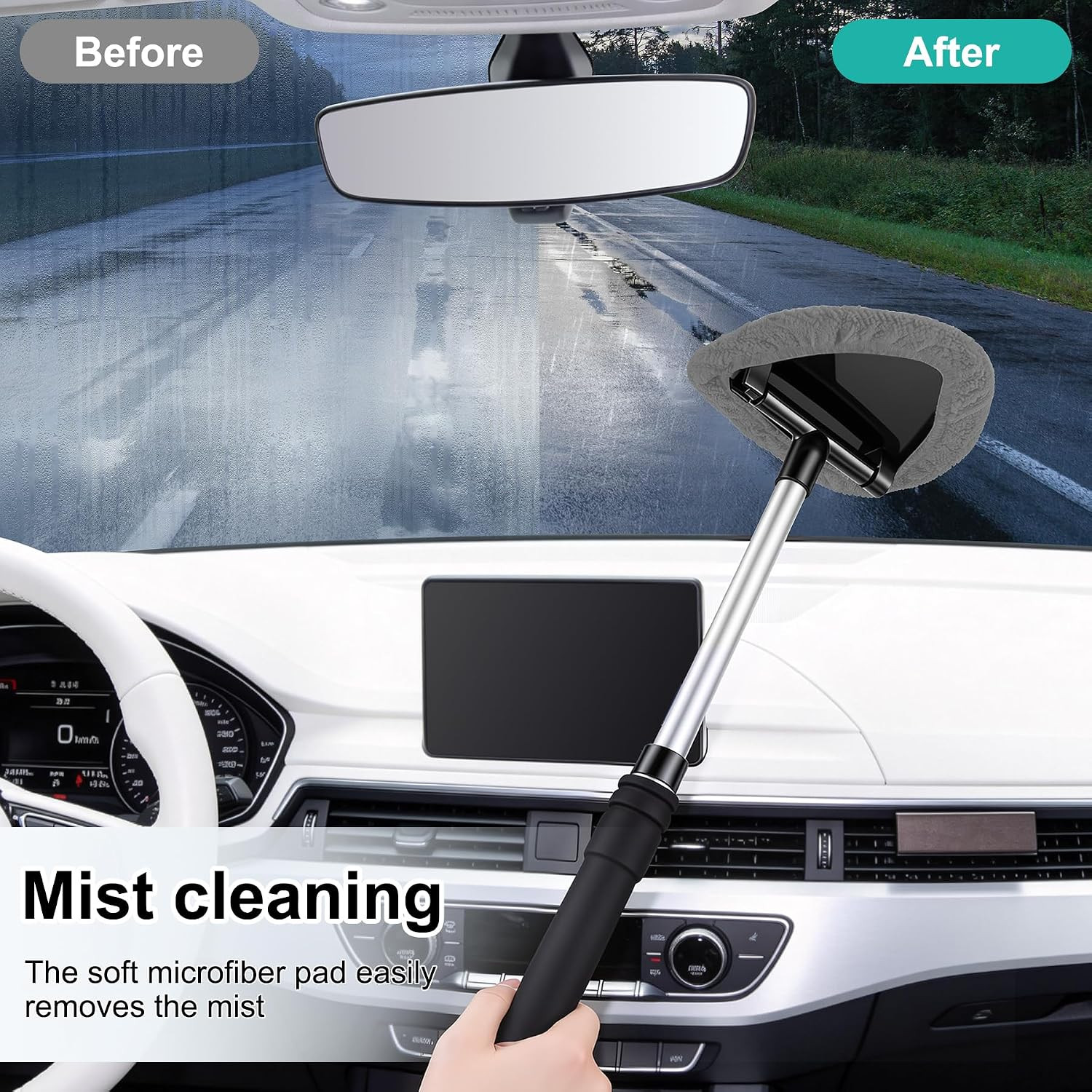 Windshield Cleaner Tool, Car Interior and Exterior Window Cleaning Kit with Exte
