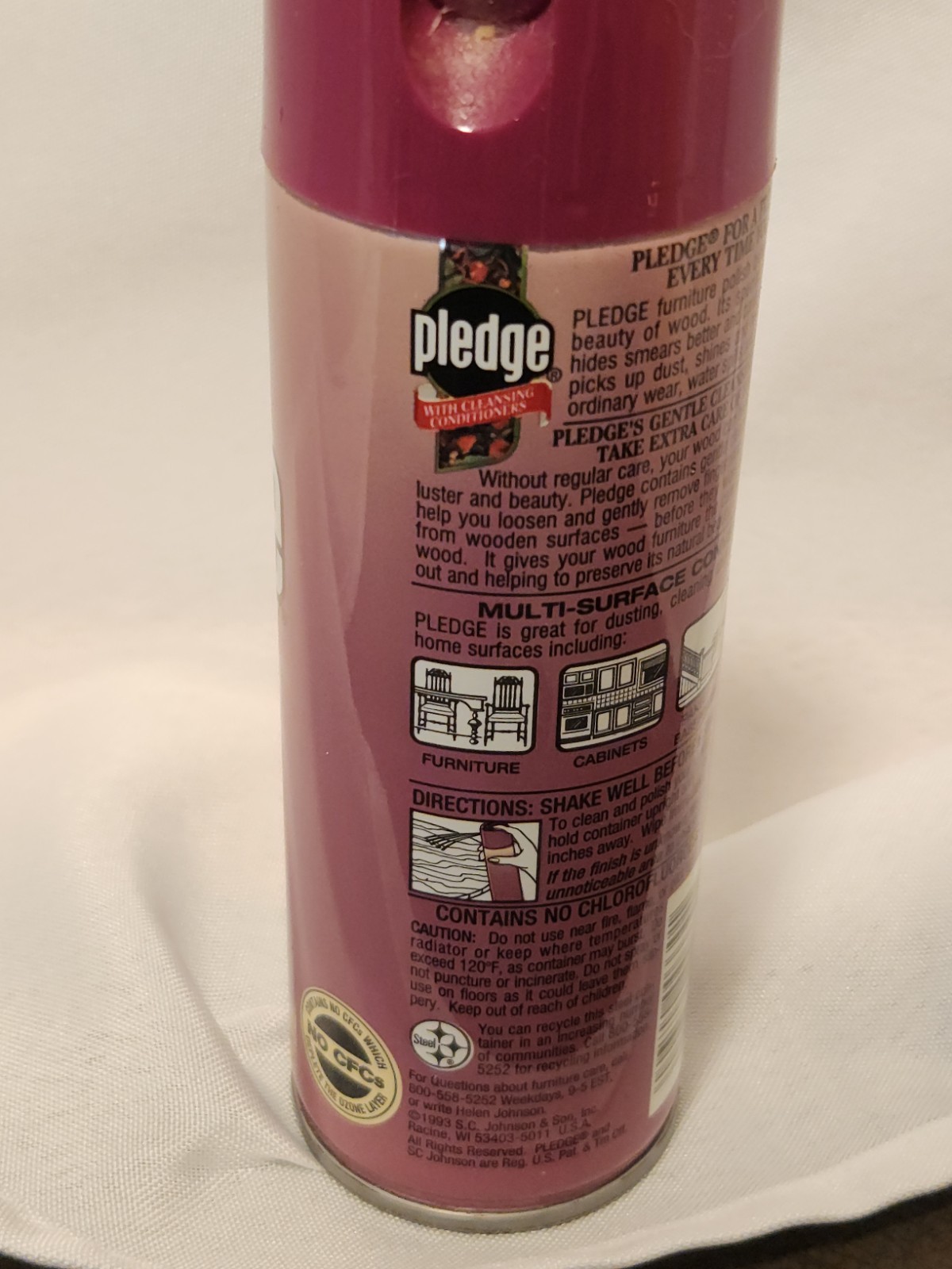 Vintage 1993 Pledge Country Garden Potpourri Furniture Polish Spray 7oz OS