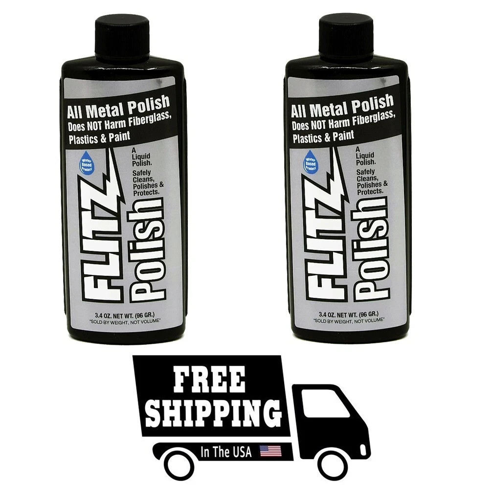 Multi Purpose Metal Polish Liquid 3.4oz 2 Pack Tarnish Remover Non Abras