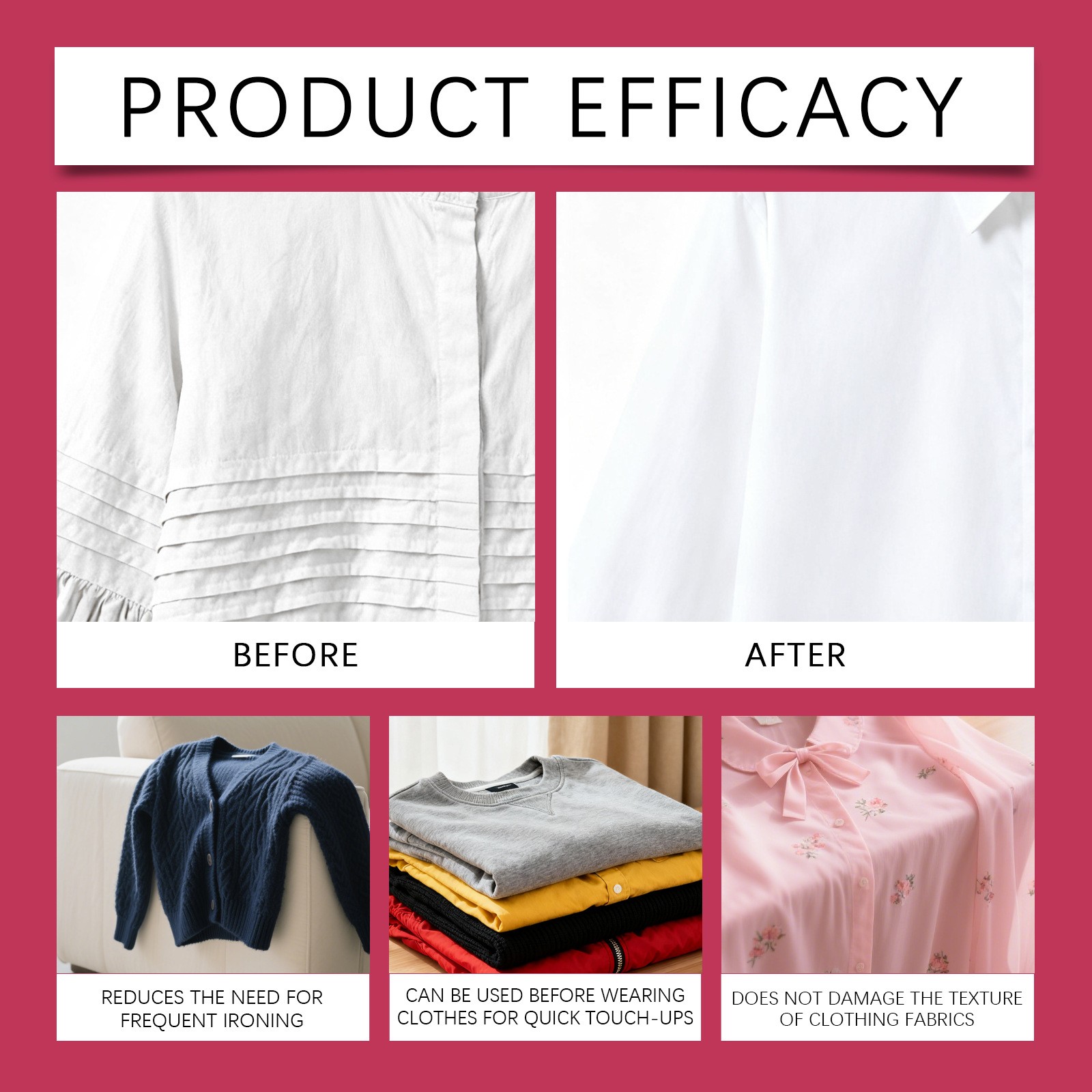 Multi-Functional Wrinkle Release Spray, Anti Wrinkle Spray For Clothes Household