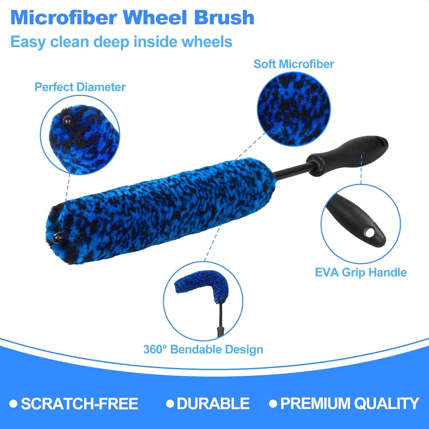 12Pcs Wheel Brush Kit for Cleaning Wheel and Tire, Wheel and Rim Brush, Car Deta
