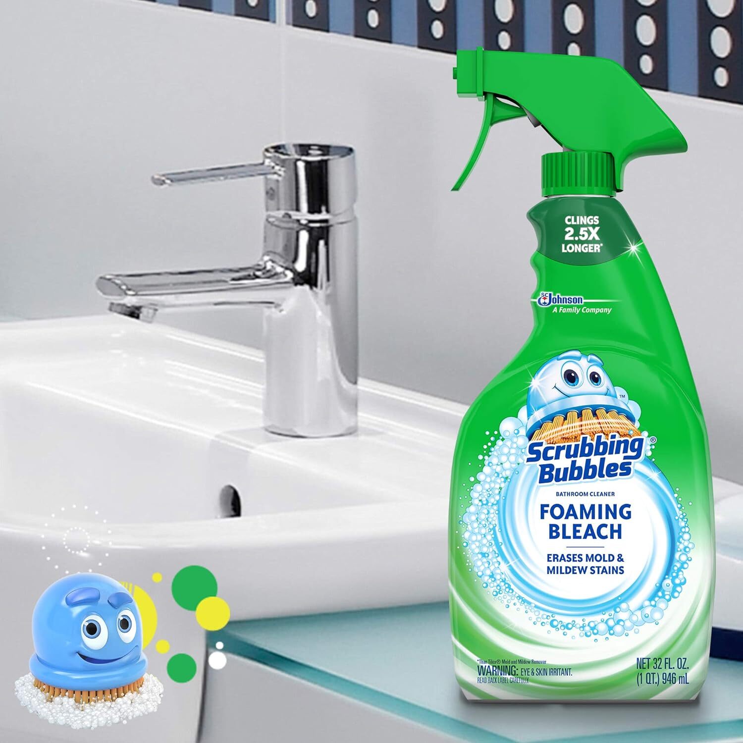 , Limpiador De Bano Con Lejia En Espuma, 32 Oz