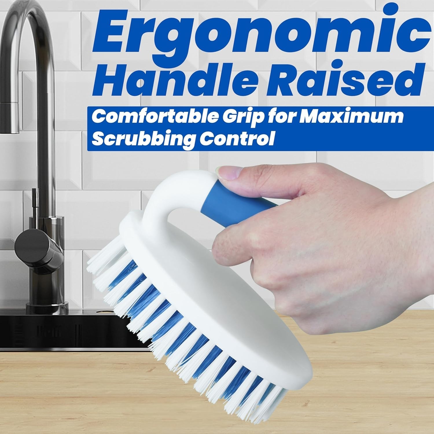 Scrub Brush, 2 Pack Household Cleaning Brushes with Stiff Bristles, Scrubbing Br
