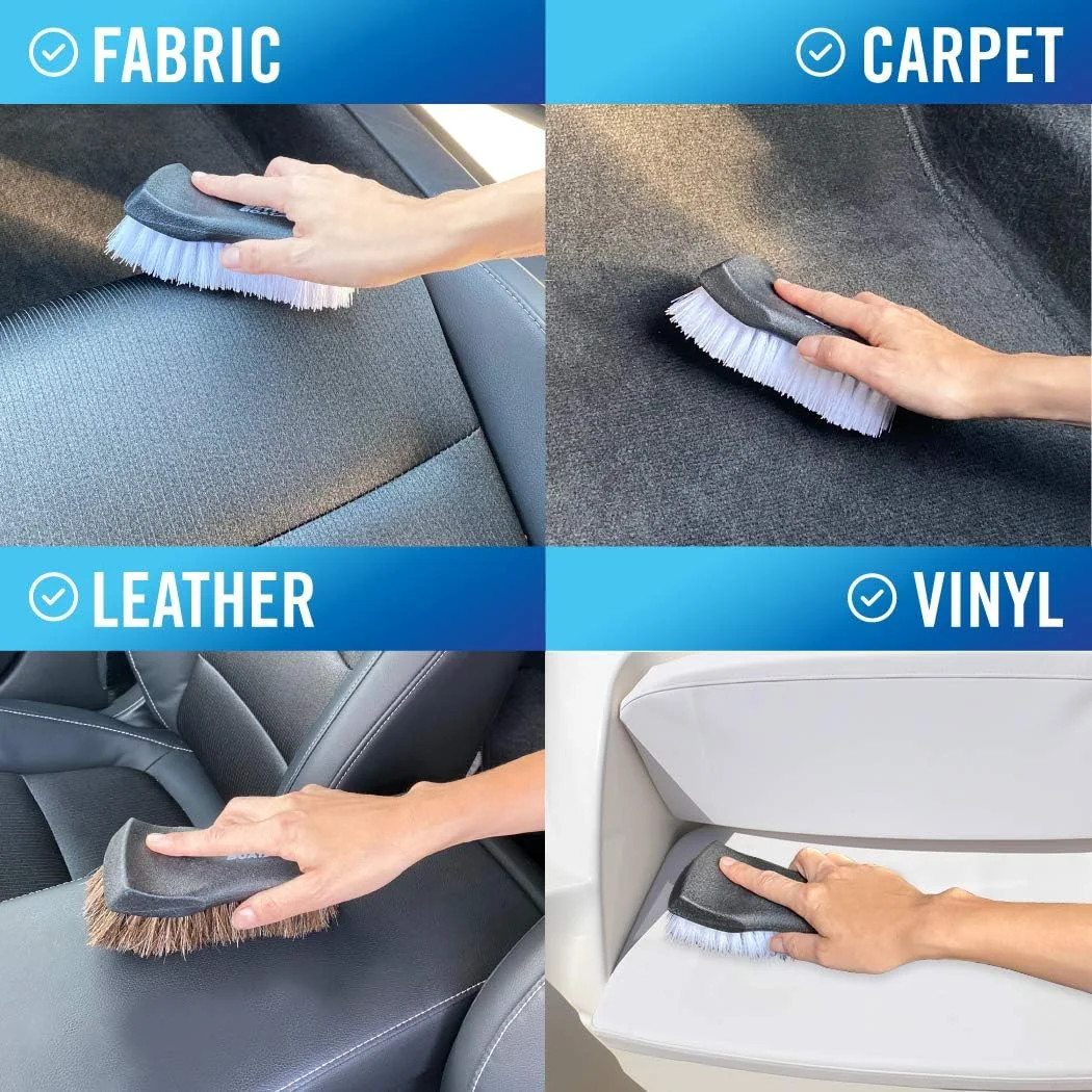 Upholstery Brush Set, Carpet and Car Cleaning Brushes, Horsehair Detailing Brush