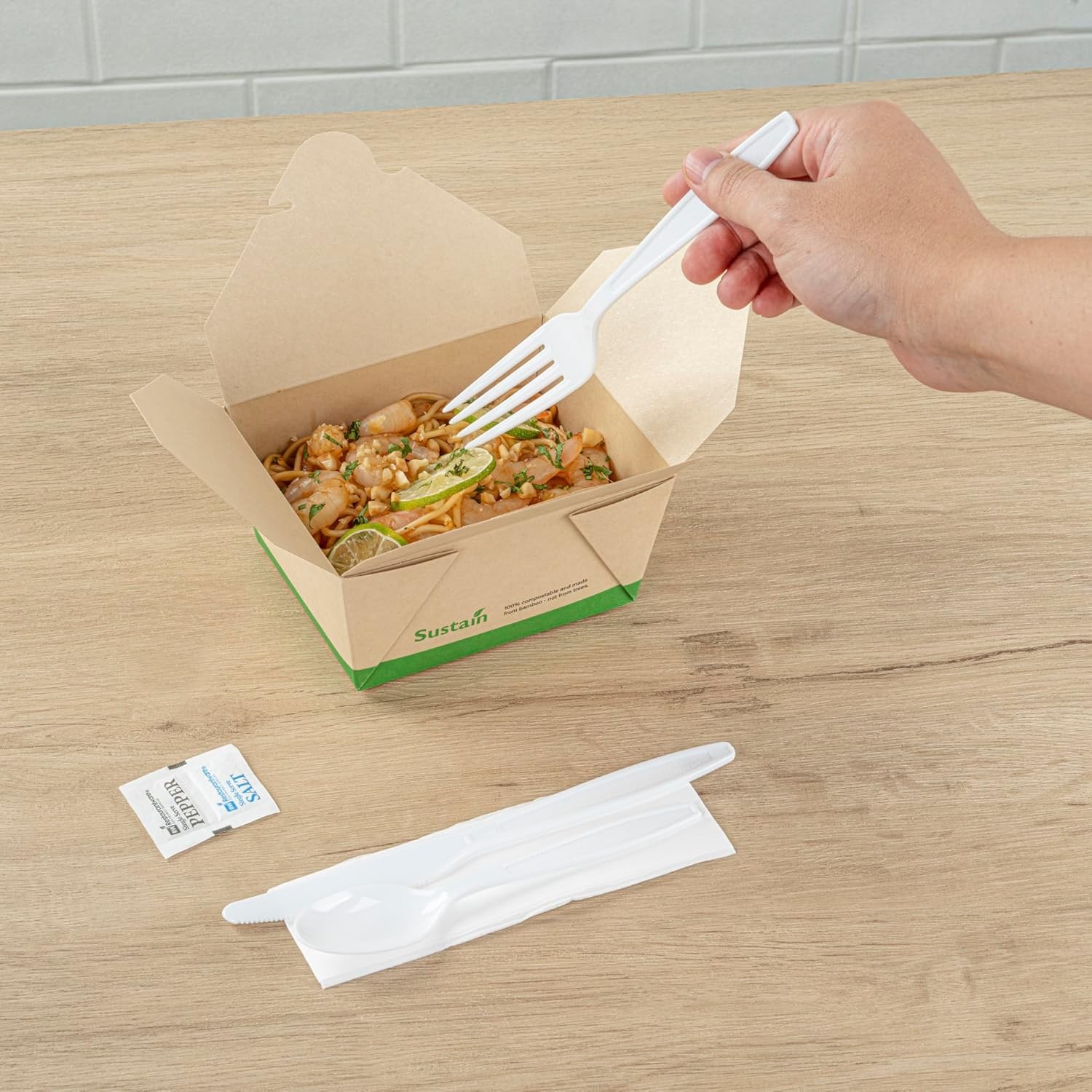 Restaurantware Utensil Kit 500 Pack of Plastic Cutlery Set Individually Wrappe