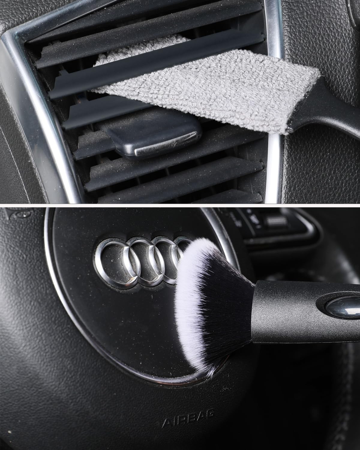 Car Detailing Brush Set, 4 PCS Soft Boars Hair Auto Interior Cleaning Detail …