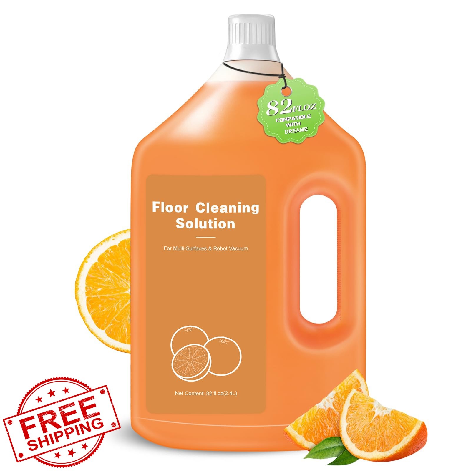 QKLYXEN Floor Cleaner Orange 82 Fl Oz