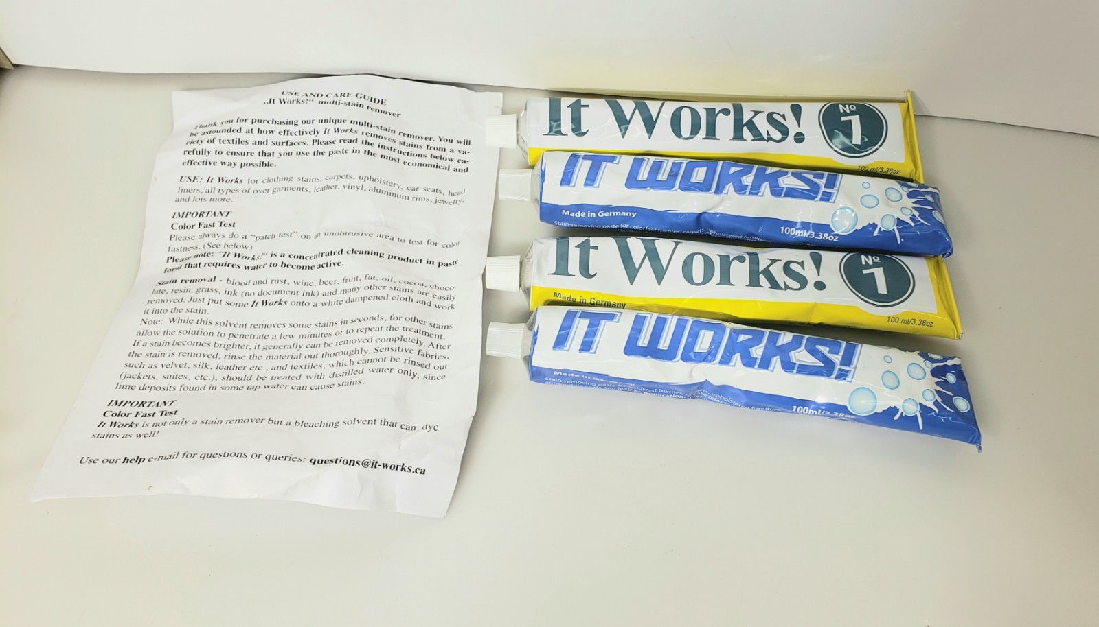 It Works! Multi-Stain Removing Paste ×2 & Fresh Stain Remover ×2 New Ea 3.8 oz