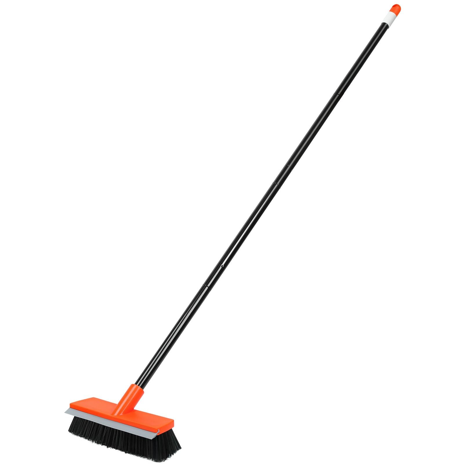 Deck Brush with Long Handle, Stiff Bristle Floor Scrub Broom, 55” Outdoor Sc…