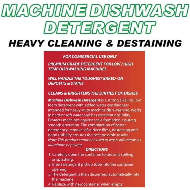 Heavy Duty Alkaline Dishwasher Detergent Commercial Use No Pre-Rinse Formula