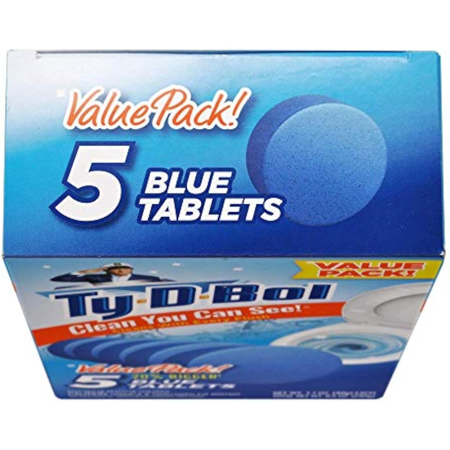 Ty-D-Bol Blue Tablets Value 5 Pack Automatic Toilet Bowl Cleaner Deodorizer Tabs