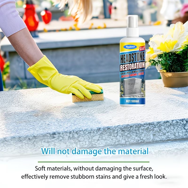 Headstone Restoration&Cleaning Spray,Stone Cleaner Gravestone Cleaning Kit