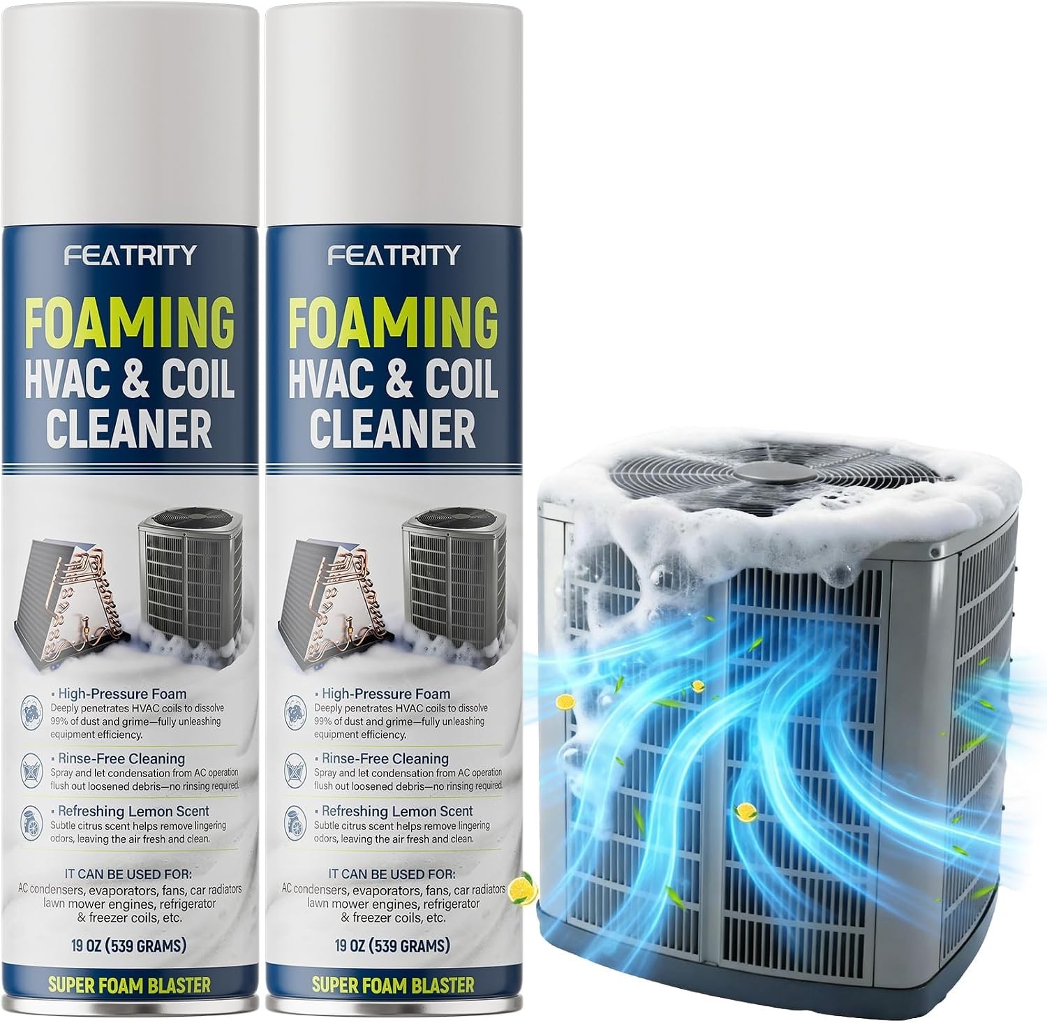 Foaming AC Coil Cleaner: No-Rinse Deep Cleaning Spray for Evaporator and Cond…