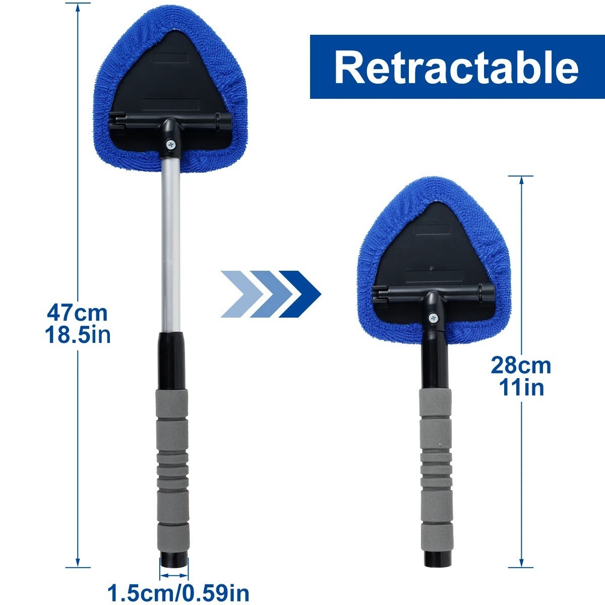 Windshield Cleaning Tool Kit Car Window Glass Wiper Cleaner Brush Pad Extendable