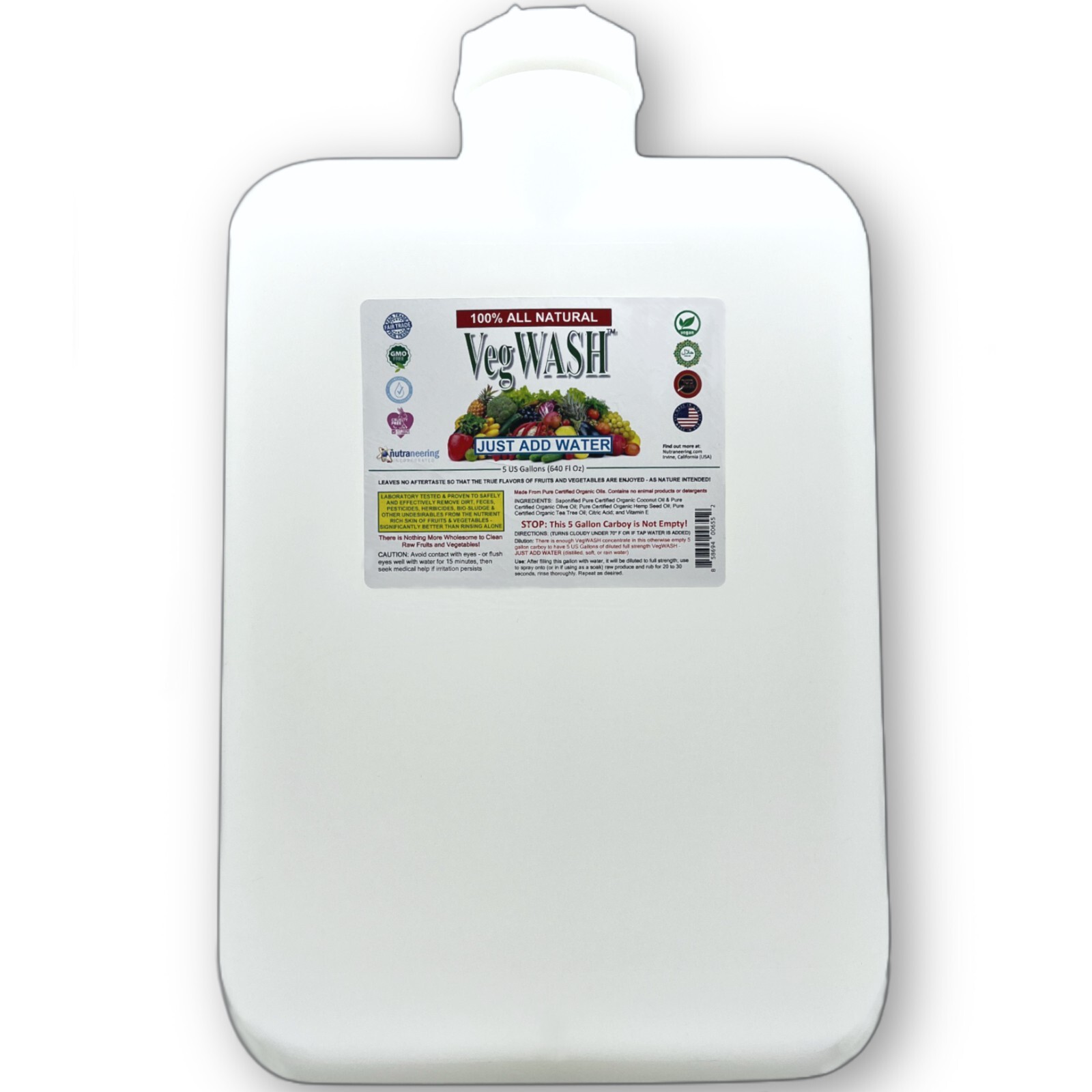 VegWASH™ Raw Produce Cleaner (Scented) – Just Add Water for 5 US Gallons