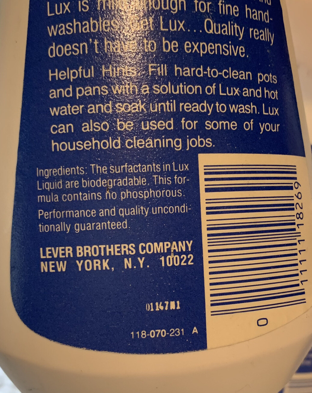 2- Vintage 1980’s Lever LUX Mild Dishwashing Liquid Dish Soap 22 Oz Prop NEW NOS