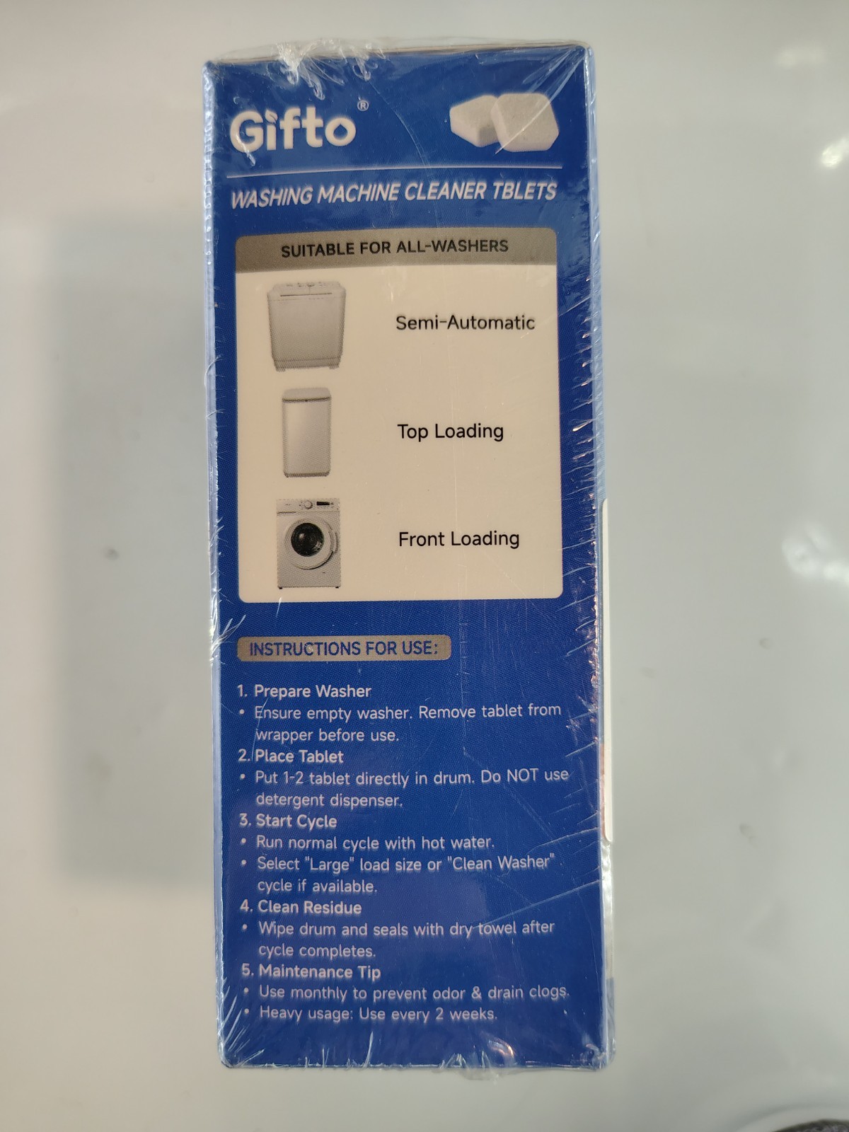 Gifto Washing Machine Cleaner 15 Tablets (New Sealed)