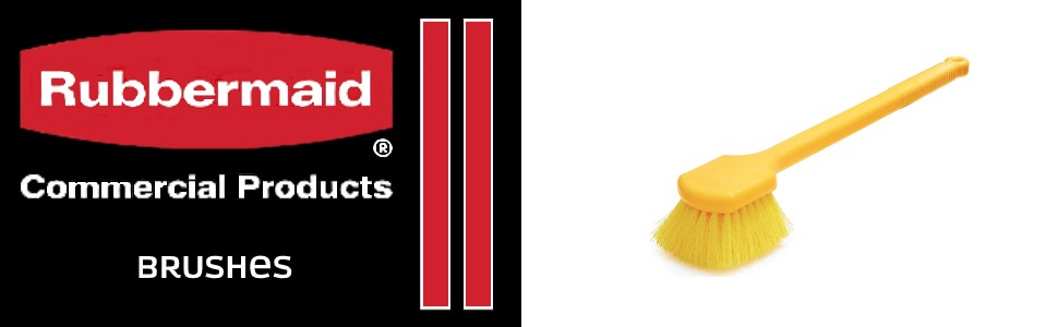 Rubbermaid Commercial 8″ Utility Scrub Brush Plastic Handle Synthetic Bristles