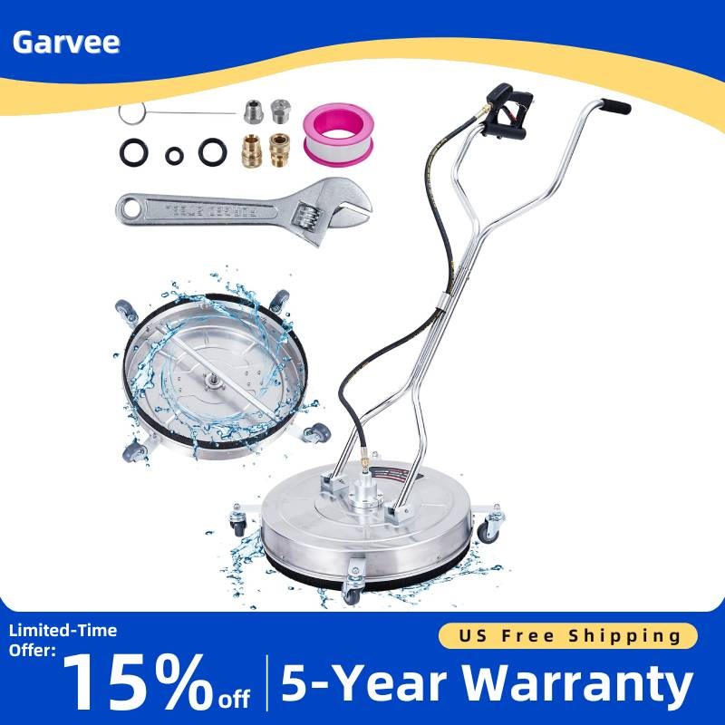 4000 PSI Surface Cleaner 24″ | Dual Handle, 4 Wheels, 2 Nozzles, Stainless