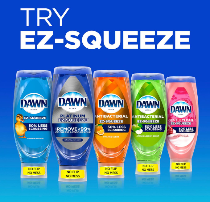Dawn EZ-Squeeze Ultra Dish Soap, Dishwashing Liquid, Original, Dish Soap Refill,