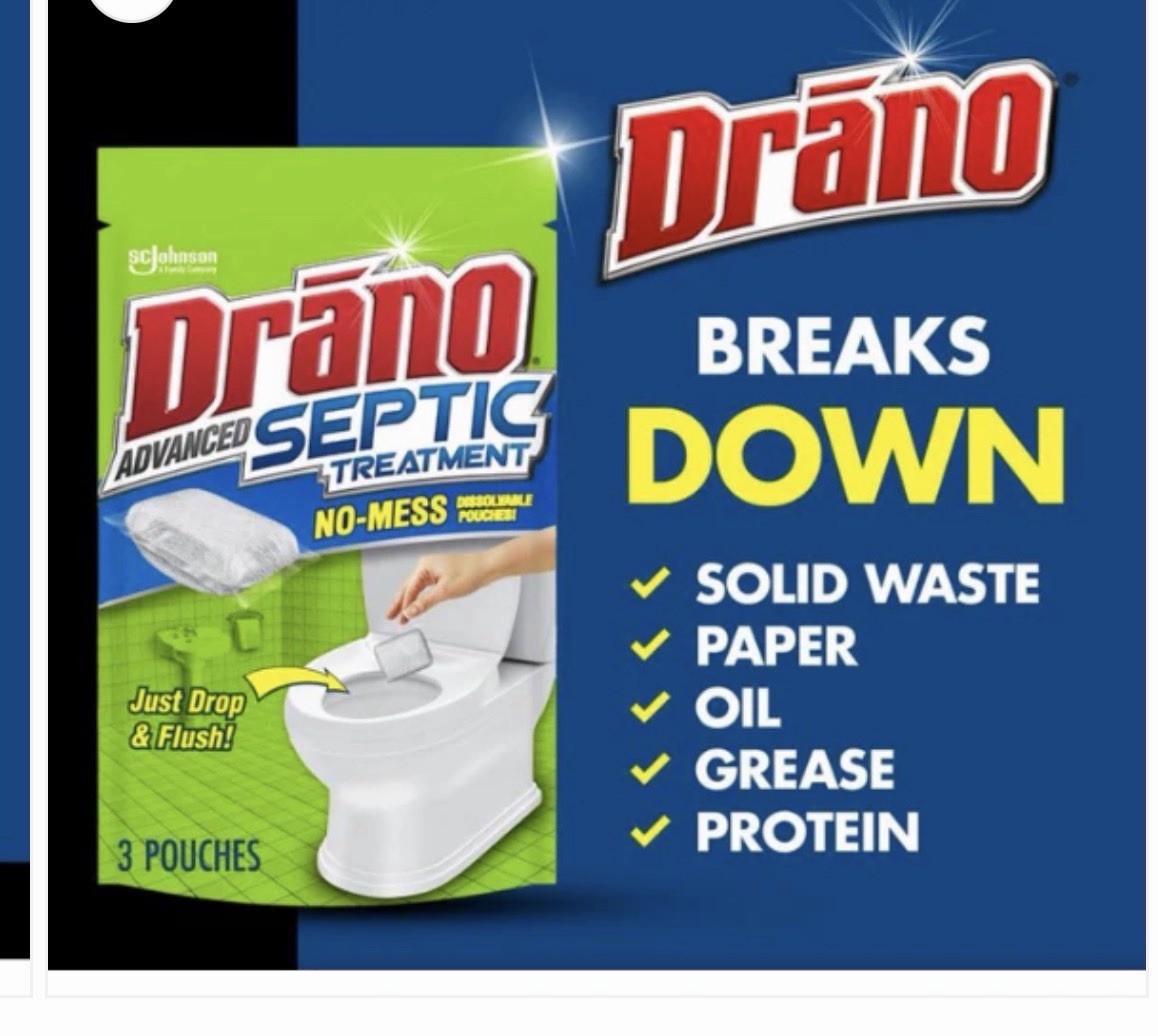 Drano Advanced Septic Treatment Dissolvable Pouches 3 Pack 4.5 oz 127.5g