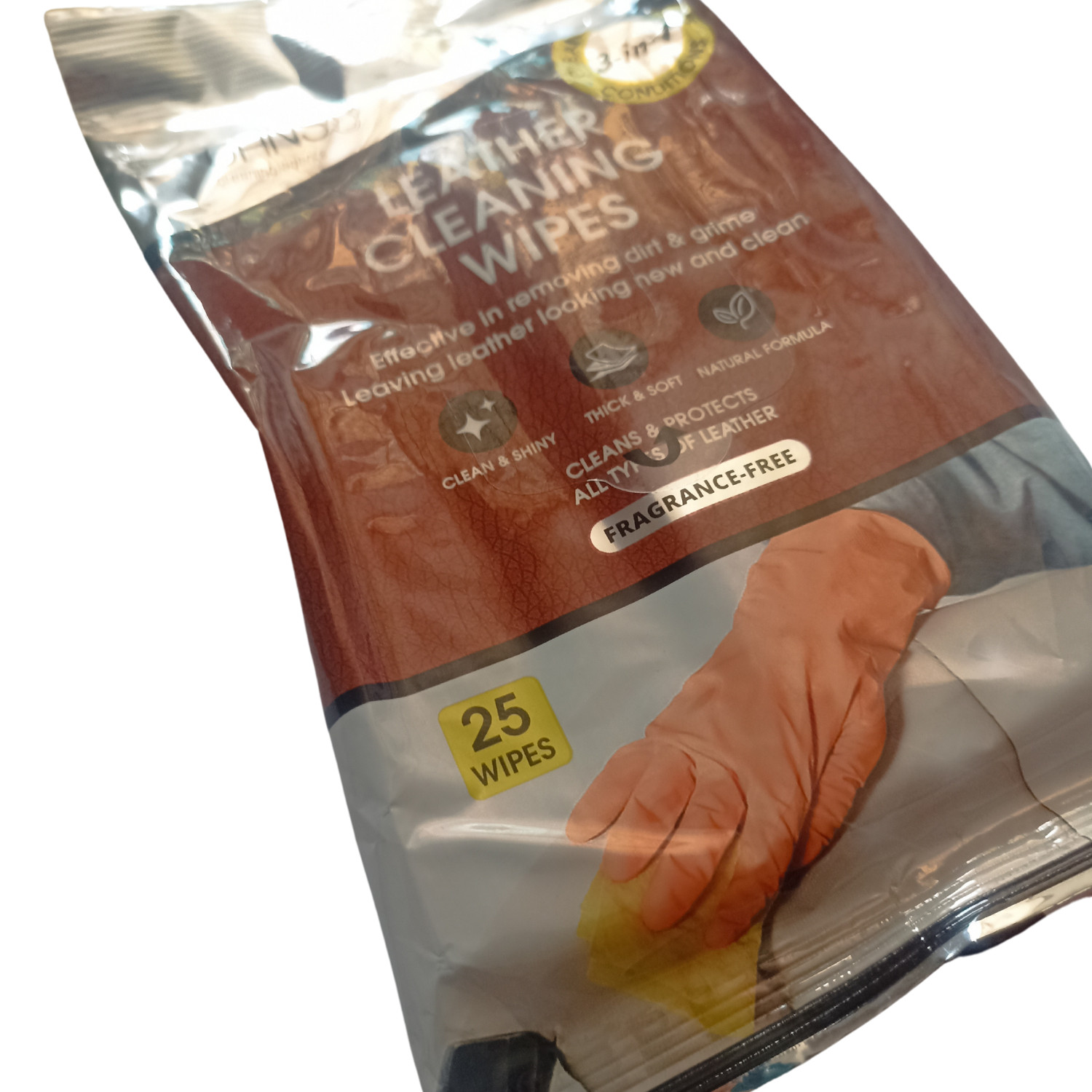 Gangso Leather Cleaning Wipes 3 in 1 Conditions 25pcs Fragrance Free